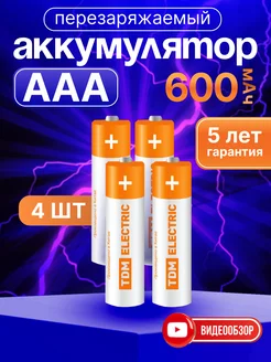 Аккумуляторные батарейки ааа мизинчиковые аккумуляторы TDMElectric 229499290 купить за 405 ₽ в интернет-магазине Wildberries