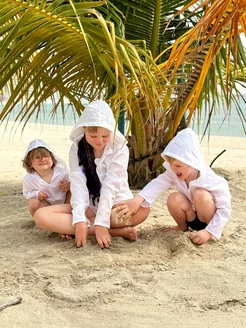 Туника летняя пляжная с капюшоном для детей Лапушка 229541593 купить за 828 ₽ в интернет-магазине Wildberries