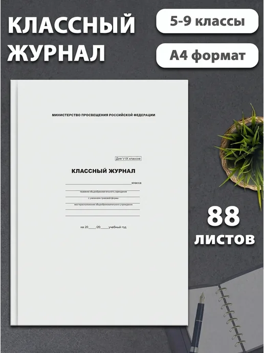 BG Классный журнал для 5-9 классов, твёрдый переплёт, 88 листов, вариант