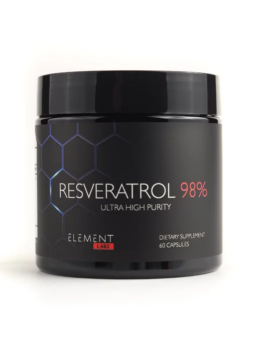 Element Labz Ресвератрол для сосудов (Resveratrol 98%) 300 мг, 60 кап, 200 мл, фото 3
