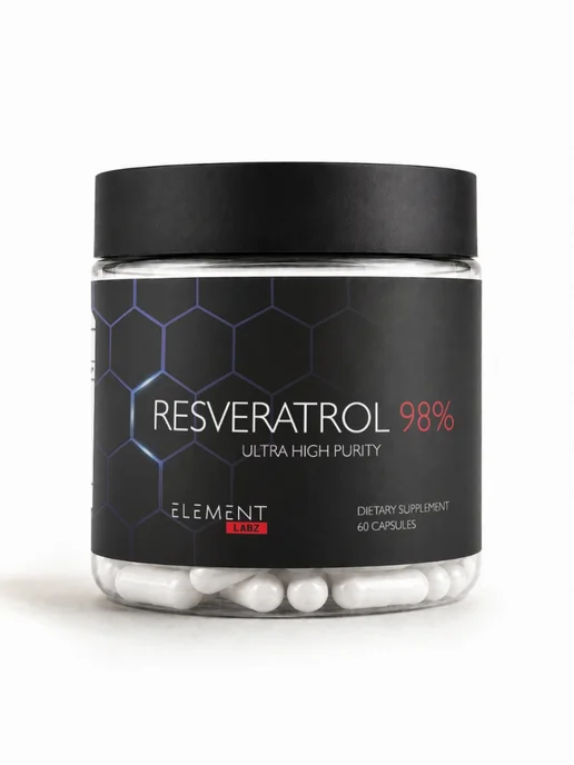 Element Labz Ресвератрол для сосудов (Resveratrol 98%) 300 мг, 60 кап, 200 мл, фото 7