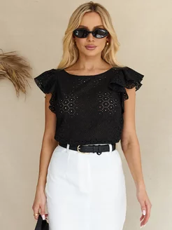 Блузка шитье летняя с коротким рукавом LONA 229637775 купить за 2 617 ₽ в интернет-магазине Wildberries