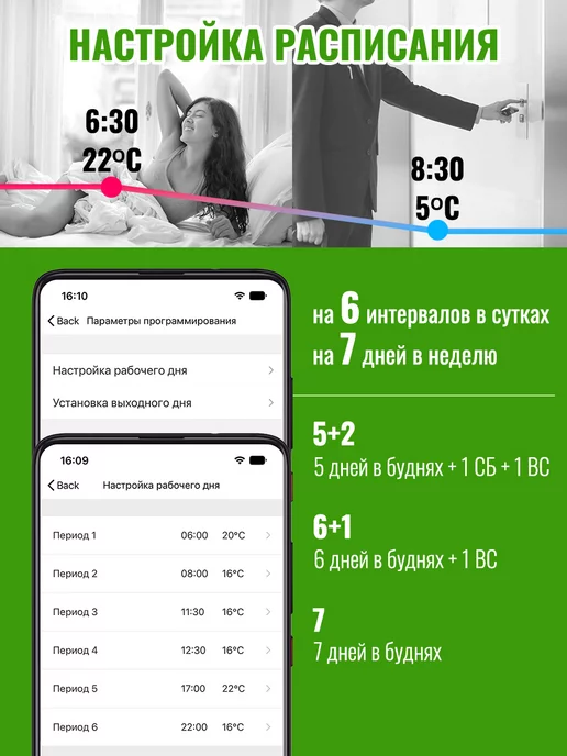 Beok Tuya Термостат Smart Life 220 В с алисой, черный, фото 8