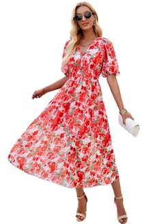 Праздничное вечернее платье в цветочек GCAROL 229687812 купить за 2 214 ₽ в интернет-магазине Wildberries