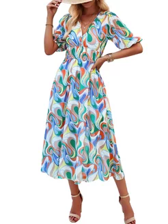 Праздничное вечернее платье в цветочек GCAROL 229694117 купить за 2 214 ₽ в интернет-магазине Wildberries