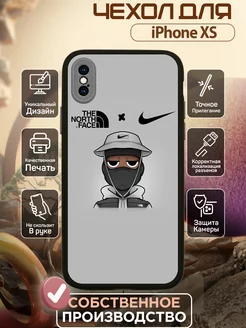 Чехол на iPhone XS силиконовый с принтом бренд nike