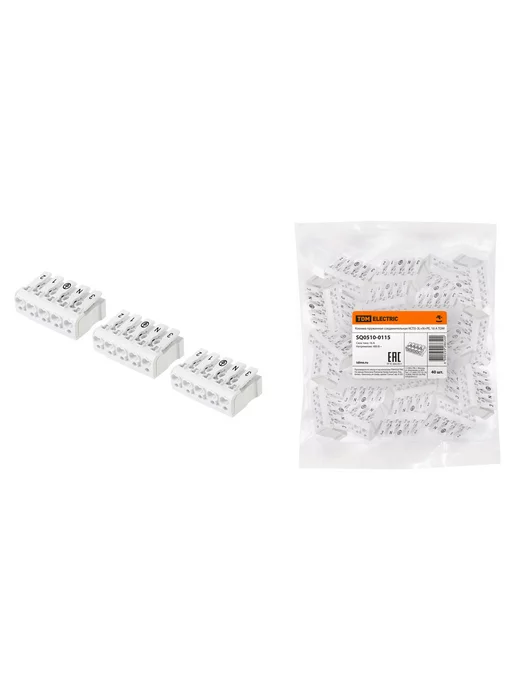 TDM Electric Клемма пружинная соединительная КСП5-3L+N+PE, 16 A TDM, 53 л, фото 2