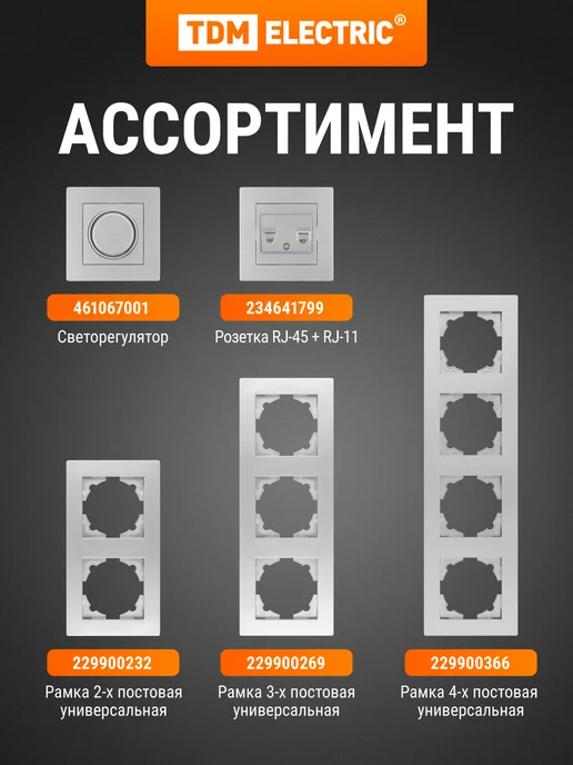 TDM Electric Четырехместная рамка для розеток и выключателей Сенеж TDM, серый, фото 7