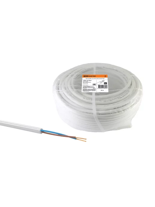 TDM Electric Провод ПВС 2х1,5 ГОСТ (20м), белый TDM, 3x0.75, 50 м
