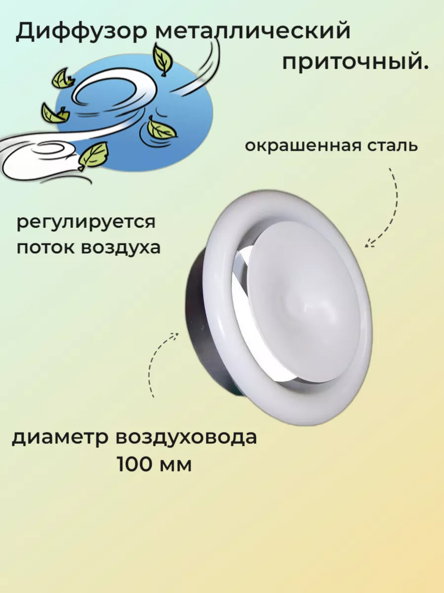 Анемостат диффузор приточный, 100d