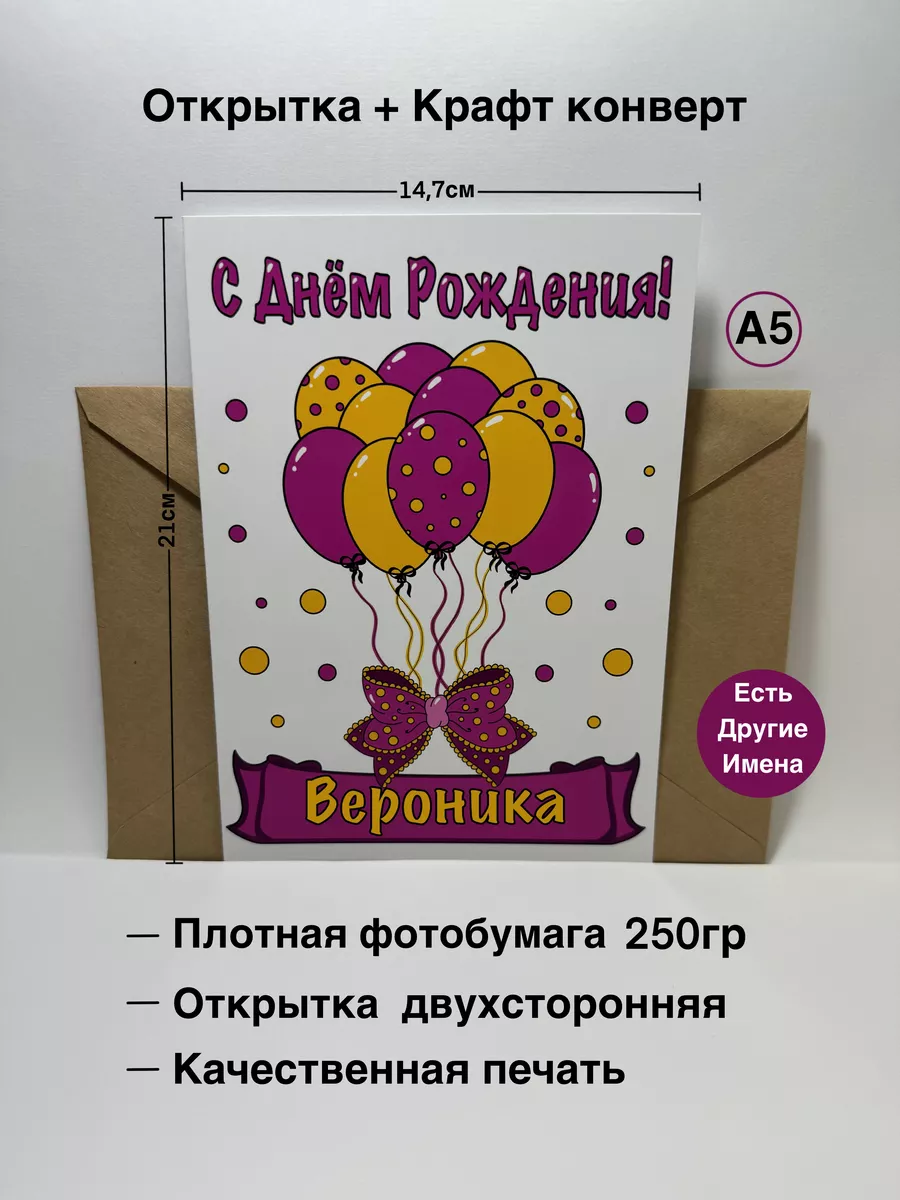 Открытка С днем рождения, Вероника