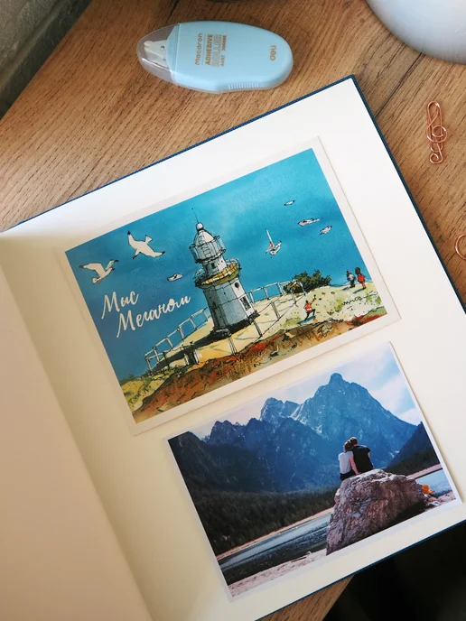 Запиши и подари Фотоальбом, книга для свадебных пожеланий и подарок, синий, фото 4