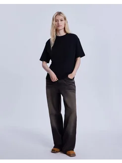 Чёрная футболка oversize Gloria Jeans 230168489 купить за 655 ₽ в интернет-магазине Wildberries