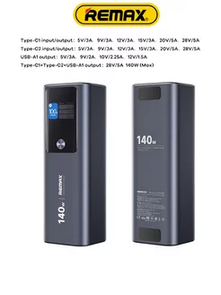 Внешний аккумулятор power bank REMAX 140W RPP-662 Блок Б9 230186526 купить за 6 392 ₽ в интернет-магазине Wildberries