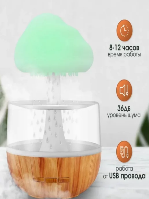 MOBSTORE Гриб аромадиффузор ночник, белый, фото 2