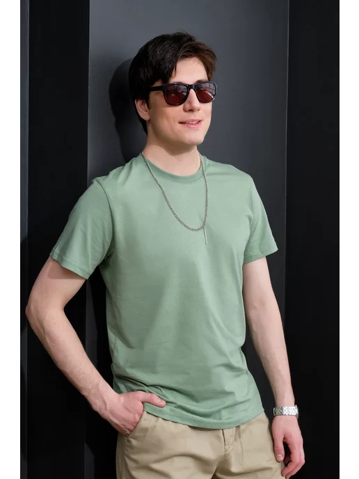BLOSSOM MEN'S Футболка базовая однотонная хлопок комплект 2 шт, зеленый, фото 4
