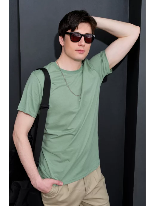 BLOSSOM MEN'S Футболка базовая однотонная хлопок комплект 2 шт, зеленый, фото 5
