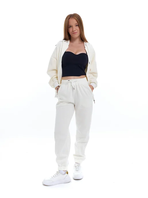 NICE STYL Спортивный костюм на молнии, белый, фото 2