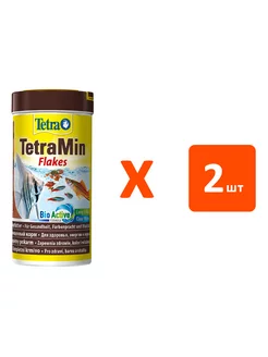 Корм хлопья TetraMin Flakes для аквариумных рыб 250 мл 2 шт