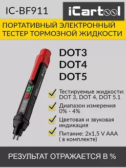 Тестер тормозной жидкости DOT3 DOT4 DOT5 IC-BF911