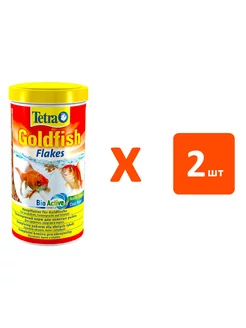 Корм хлопья Goldfish Flakes аквариумных золотых рыб 1 л 2 шт