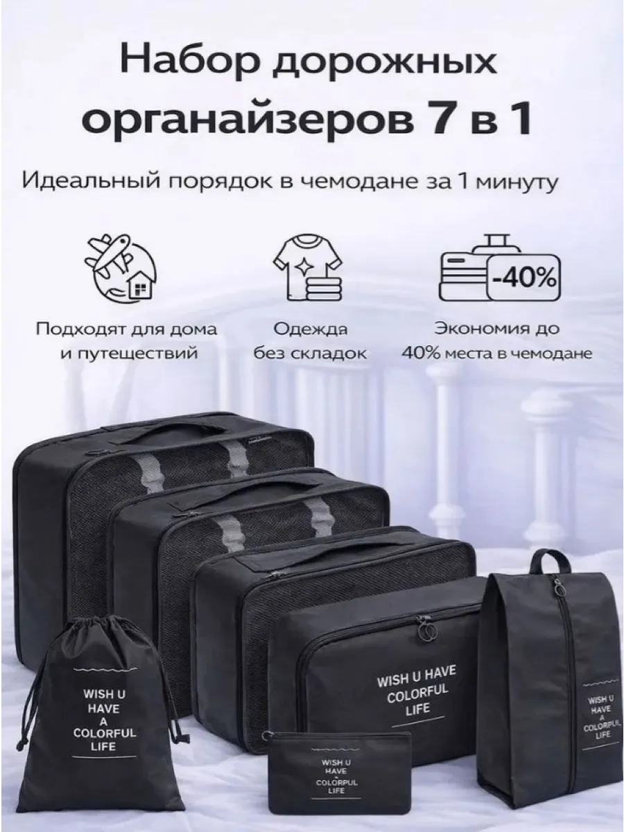 Органайзер для чемодана дорожный набор 7 в 1