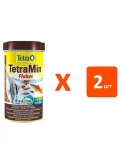 Корм хлопья TetraMin Flakes для аквариумных рыб 500 мл 2 шт