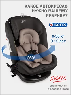 Детское автокресло Престиж IsoFix Lux, 0-36 кг SIGER 230636437 купить за 9 218 ₽ в интернет-магазине Wildberries