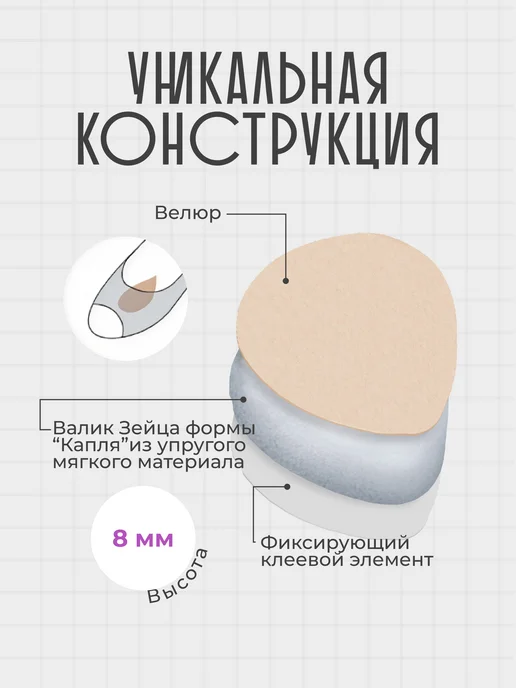 Крейт Вкладыши в обувь ортопедические, супинаторы,Капля, бежевый, фото 3