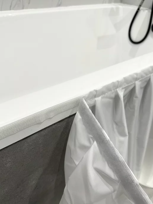 AR Decor 170х60 Штора под ванну тканевая, цвет белый, 180x60, фото 3