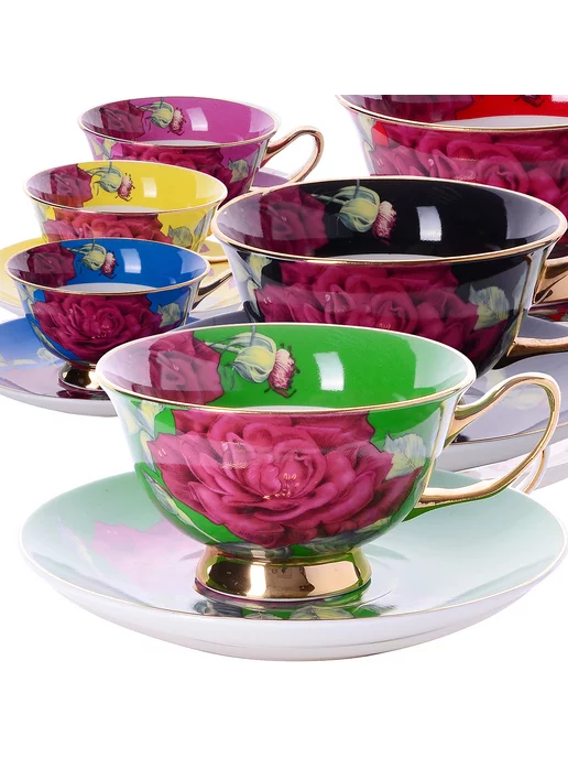 Сервиз чайный на 6 персон фарфор костяной - фото 5