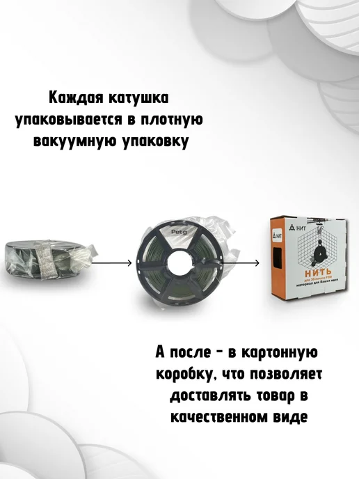 НИТ Пластик для 3D принтера PETG 1.75 мм 1 кг хаки, 1 кг, фото 6