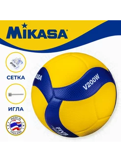 Мяч волейбольный Mikasa V200W +сетка +игла, 5 размер Mikasa 230926704 купить за 8 265 ₽ в интернет-магазине Wildberries