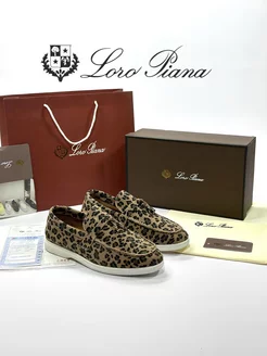 Лоферы из натуральной замши леопардовые Loro Piana 230965582 купить за 3 393 ₽ в интернет-магазине Wildberries