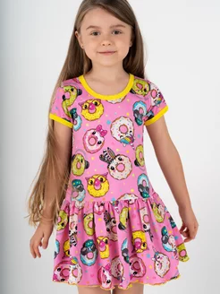 Летнее домашнее трикотажное платье для девочки миди Детский трикотаж RONDA 231087528 купить за 438 ₽ в интернет-магазине Wildberries