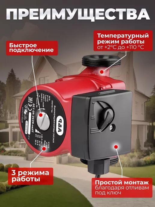A&P Насос циркуляционный для отопления Titan-RS25-60-130, вариант, фото 3