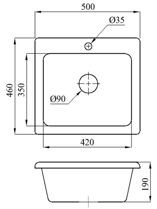 AV engineering Мойка для кухни каменная кварцевая 50х46 см, вариант, фото 8