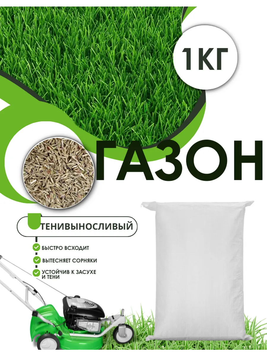 Газонная трава Теневыносливая смесь для дома и дачи