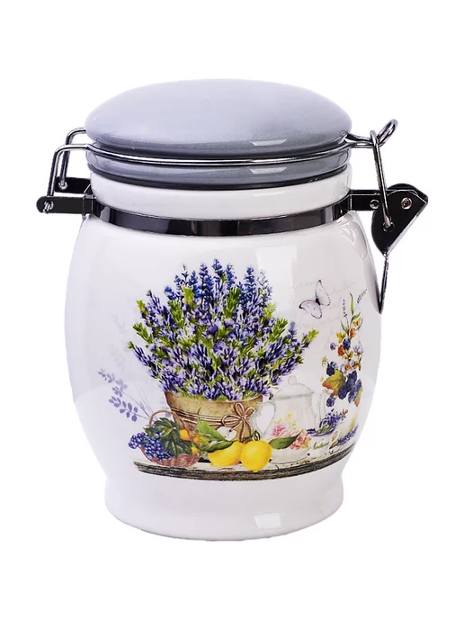 Банка для сыпучих продуктов керамика с крышкой 700 мл - фото 4