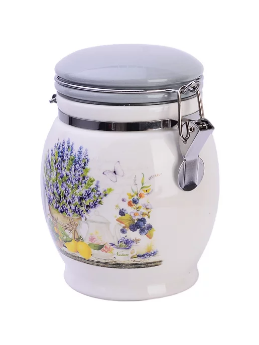 Банка для сыпучих продуктов керамика с крышкой 700 мл - фото 5