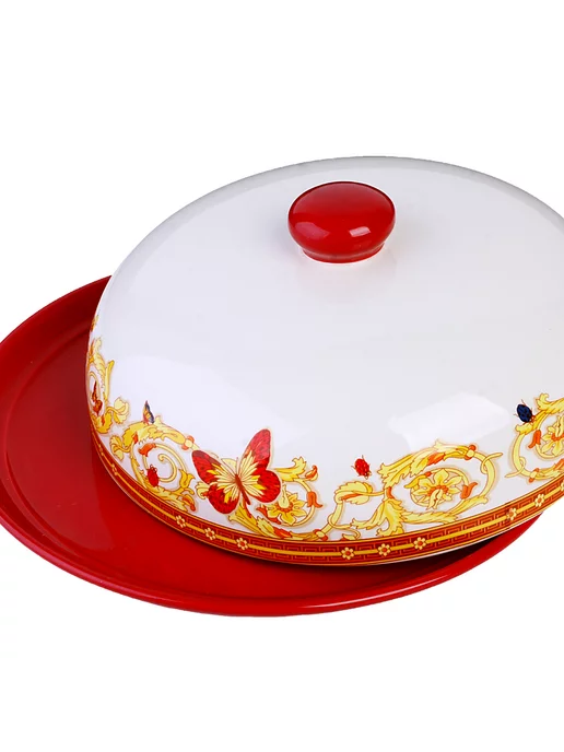 Блюдо для блинов с крышкой керамика - фото 4