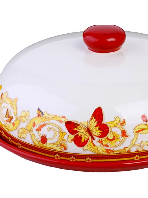 Блюдо для блинов с крышкой керамика - фото 5