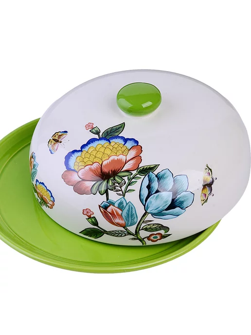 Блюдо для блинов с крышкой керамика - фото 5