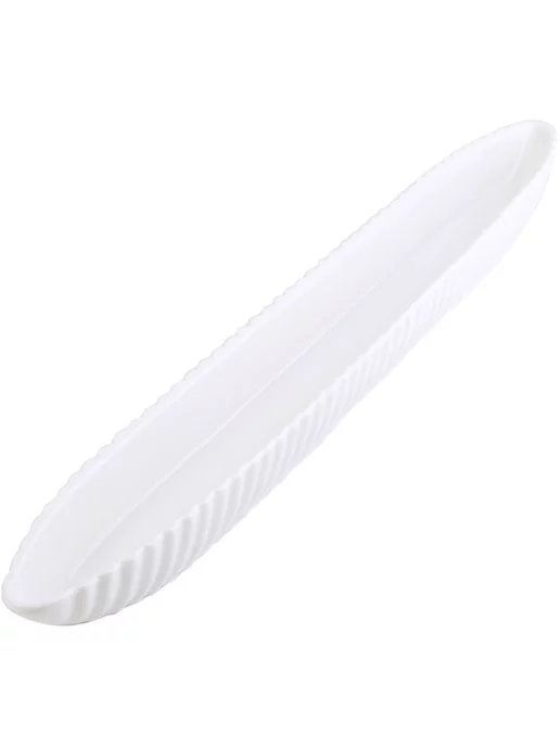 Блюдо сервировочное белое длинное оригинальное - фото 7