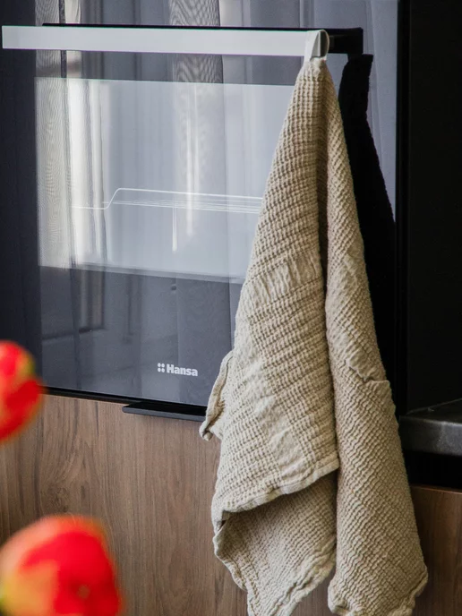 ЛьнянойTextile Кухонное полотенце с петелькой лен хлопок, серый, фото 2
