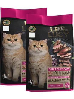 Корм сухой Holistic для стерилизованных кошек мясо 1,5кг 2шт Leo&Lucy 231543940 купить за 1 893 ₽ в интернет-магазине Wildberries