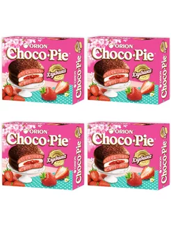 Пирожное Choco Pie клубника, 360г, 4уп