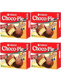 Пирожное Choco Pie в глазури бисквитное, 360г, 4уп