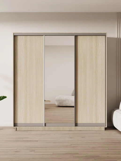 Мебельная компания Е1 Шкаф купе Экспресс 3дв Зеркала, 180х60х240, 240x60x240, фото 2