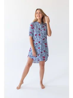 Платье-рубашка для дома и пляжа Волжанка 231736906 купить за 861 ₽ в интернет-магазине Wildberries
